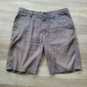 Hurley Shorts Black Gray stripe size 33